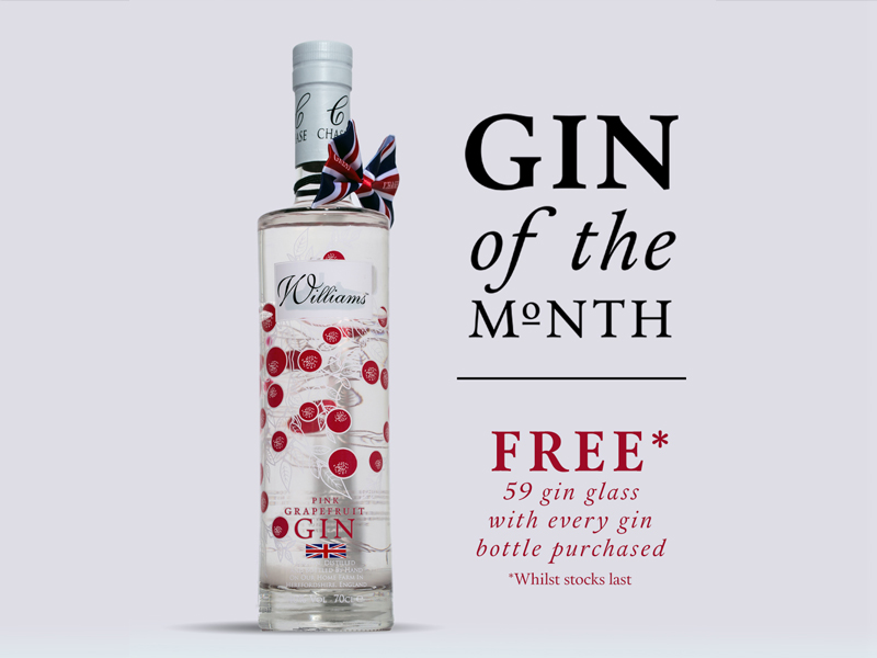 Williams Pink Grapefruit Gin, Gin of the Month, The Hollies Farm Shop, Gin and tonic,